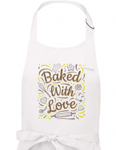 Tablier "Baked with love" White  Zoom