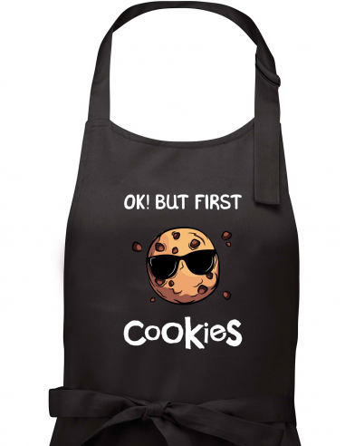 Tablier "Ok! But First - Cookies" - Black Zoom