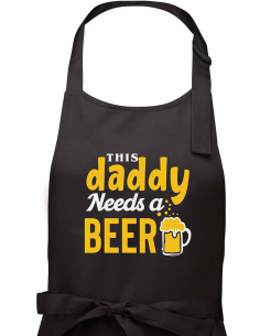 Tablier "Daddy Needs a Beer" - Black Zoom